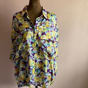 Zara Purple Floral Shirt